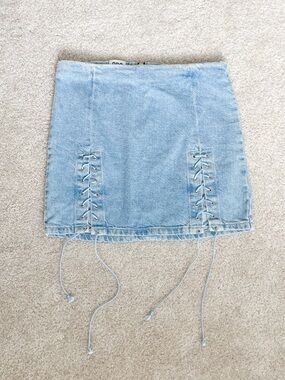 BDG Urban Outfitters Rebecca Lace-Up Denim Mini Skirt